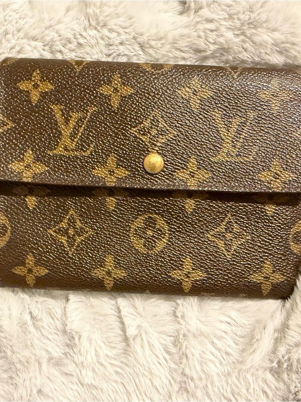 Louis Vuitton Monogram Canvas Folded Wallet in Brown and Gold
